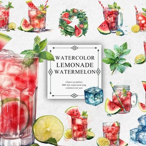 22 Akwarela Arbuz Lemoniada Clipart - Cyfrowy PNG Arbuz Lemoniada. Arbuz PNG Przezroczysty 2023 Nowa Kolekcja