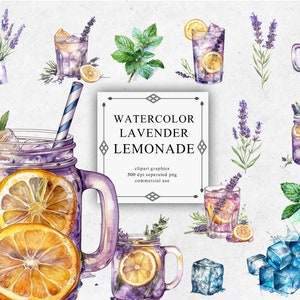 22 Akwarela Lawendowa Lemoniada Clipart - Cyfrowy PNG Lawendowa Lemoniada. Lawendowy PNG Przezroczysty 2023 Nowa Kolekcja