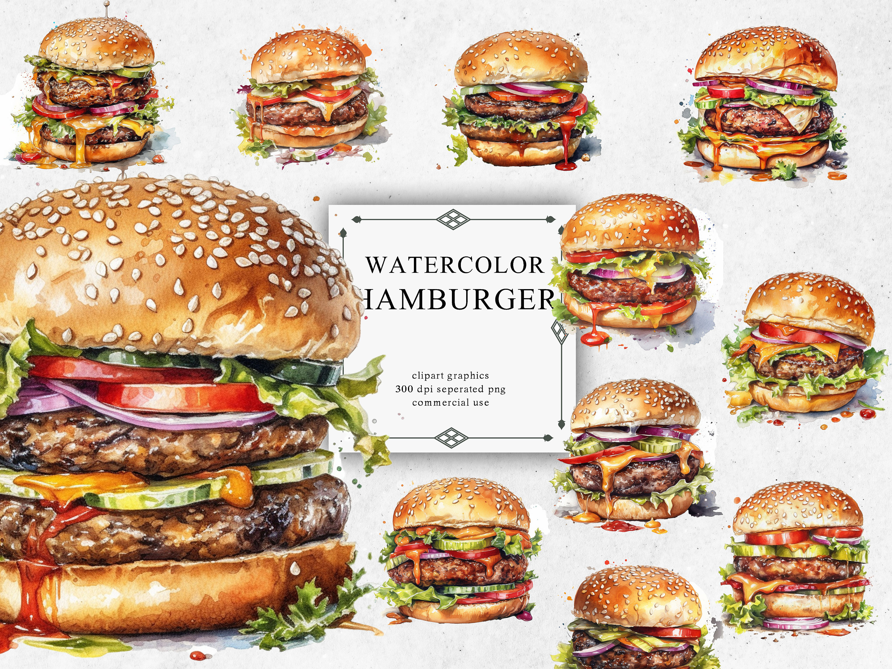 Clipart Of Hamburgers And Cheeseburgers