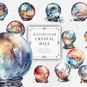 14 Watercolor Crystall Ball Clipart - Digital PNG Crystall Ball. Crystall Ball PNG Transparent 2023 New Collection