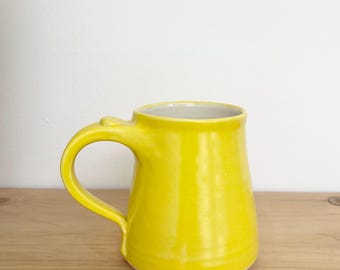 Handmade Yellow Pottery Coffee Mug - 12 oz Tea Mug