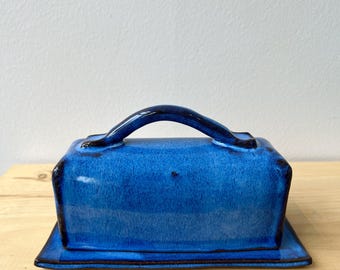 Handmade Ceramic Butter Dish – Blue Pottery Butter Tray