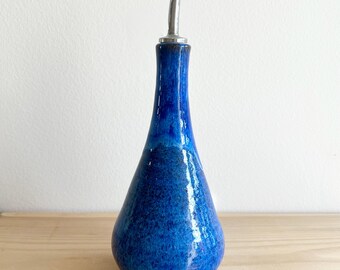 Blue Olive Oil Cruet, Handmade Tableware, Oil and Vinegar