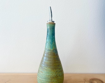 Green Olive Oil Cruet, Handmade Tableware