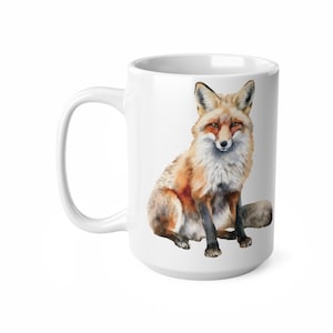 Fox Ceramic Coffee Mug, Perfect Moment, 11oz, 15oz - Gift for Animal Lovers, Nature Enthusiasts - Kitchen Decor, Tea Cup, Hot Chocolate Mug,