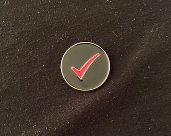 Red Check Pin