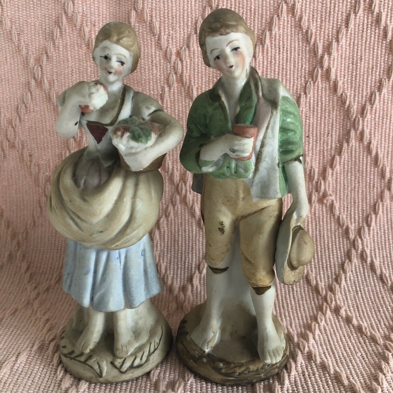 Made in Occupied Japan Bisque Figurines Man and Woman Etsy