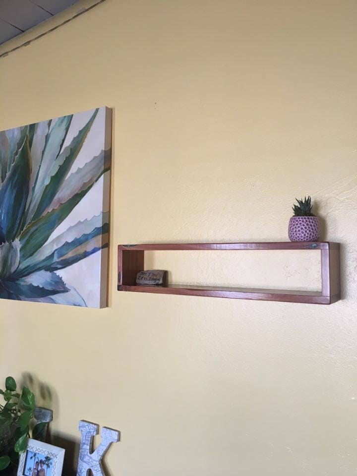 Cedar and Stained Glass Shelf Etsy
