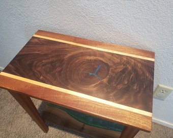 Custom Deluxe Hardwood Table with Resin Highlights