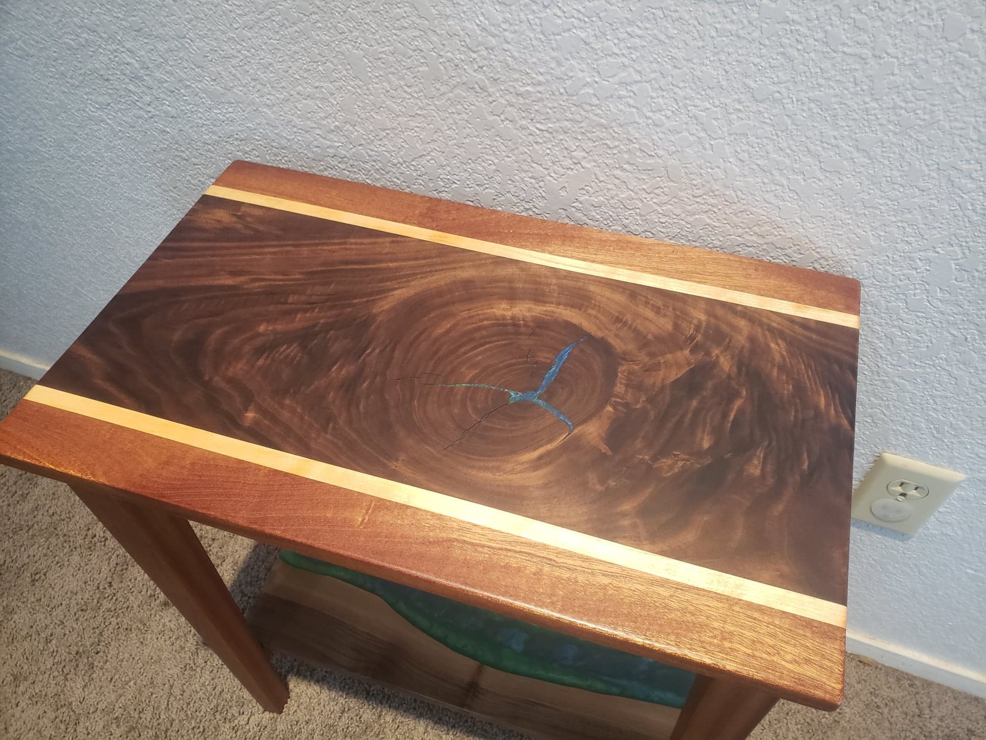 Solid Hardwood and Epoxy Coffee Table