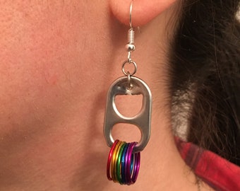 Soda Pop Tab Rainbow Recycled Earrings