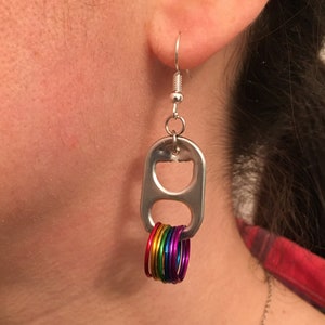 Soda Pop Tab Rainbow Recycled Earrings