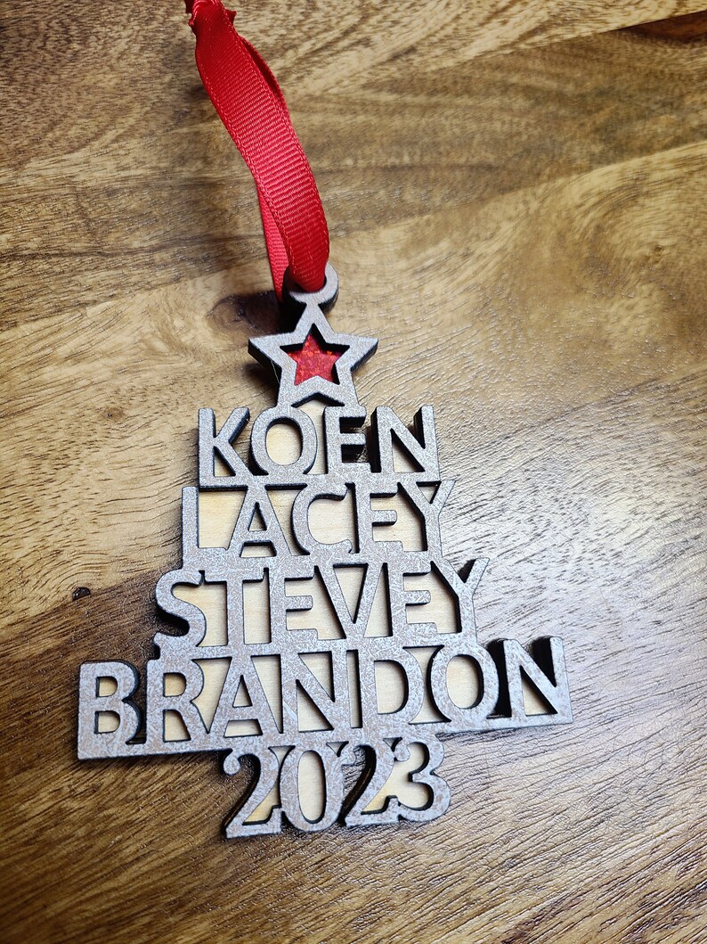 2025 Quality Tree With Names Christmas Ornament | Free Shipping | Ships ...