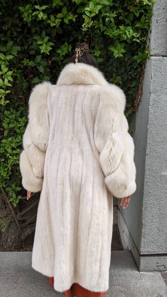 White Mink Luxury Fur Stroller Coat Size Large 8-12 US - Etsy