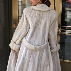 Vintage Pearl Grey Mink Stroller Coat | 1960s Full-Length Belted Fur | Elegant Luxury Winter Coat by Eluxurie Vintage Atelier image 10