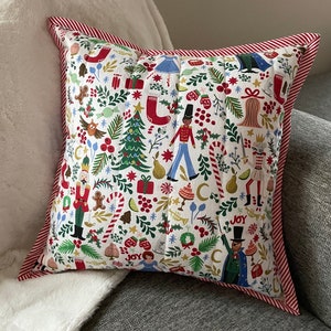 Nutcracker Christmas Throw Pillow Cover - Featuring Rifle Paper Co x PB Fabric