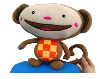 Oliver Brown Monkey Baby TV geïnspireerd zacht pluche handgemaakt speelgoed