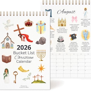 Kristen bibelkalender med 108 verser 2026: Utskrivbar i akvarell (digital nedladdning)