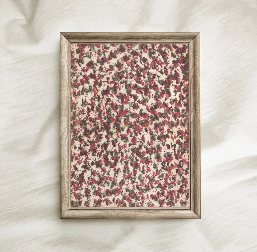 Splotchy Rug Green & Red Splotchy Design Pattern, Vintage Abstract Pattern Print ...