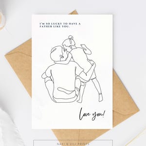 Ik heb zoveel geluk met een vader zoals jij, afdrukbare Happy Fathers Day-kaart, leuk vadercadeau, cadeau-idee Vaderdag, digitale download