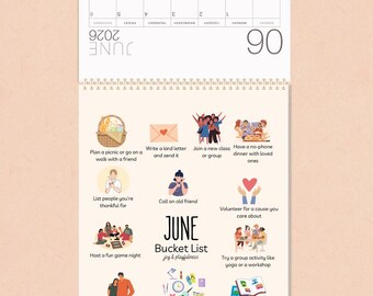 Calendario Da Parete Bucket List 2026 – A4 A Spirale Con Stickers, Per Obiettivi E Abitudini