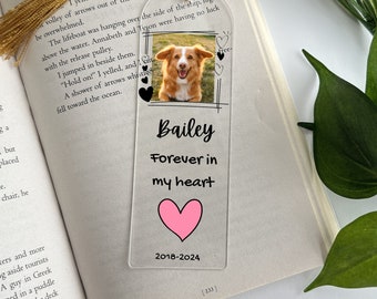 Personalized Dog Photo Bookmark: Pet Memorial Gift