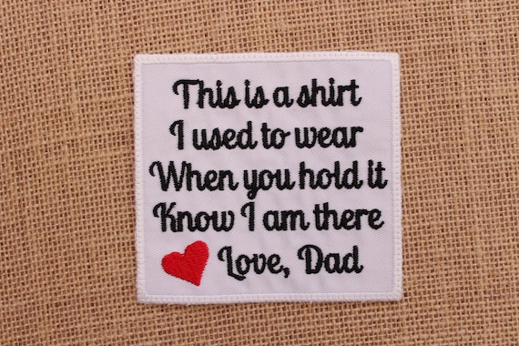 MEMORY PILLOW Patch Iron On or Sew on MEMORY Pillow Patch Love Dad or Grandpa