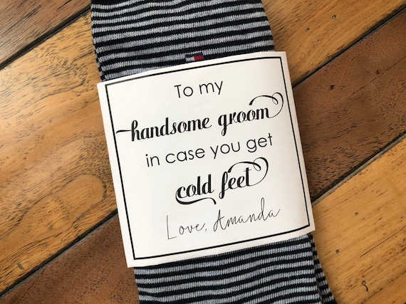 Wedding Cold Feet Sock Wrapper Personalized Sock Label Grooms | Etsy