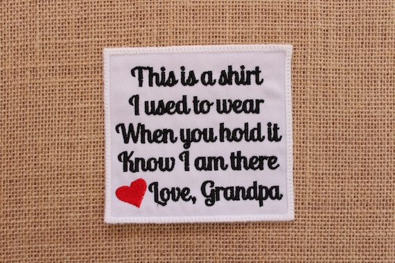 MEMORY PILLOW Patch Iron on or Sew On MEMORY Pillow Patch Love Dad or Grandpa