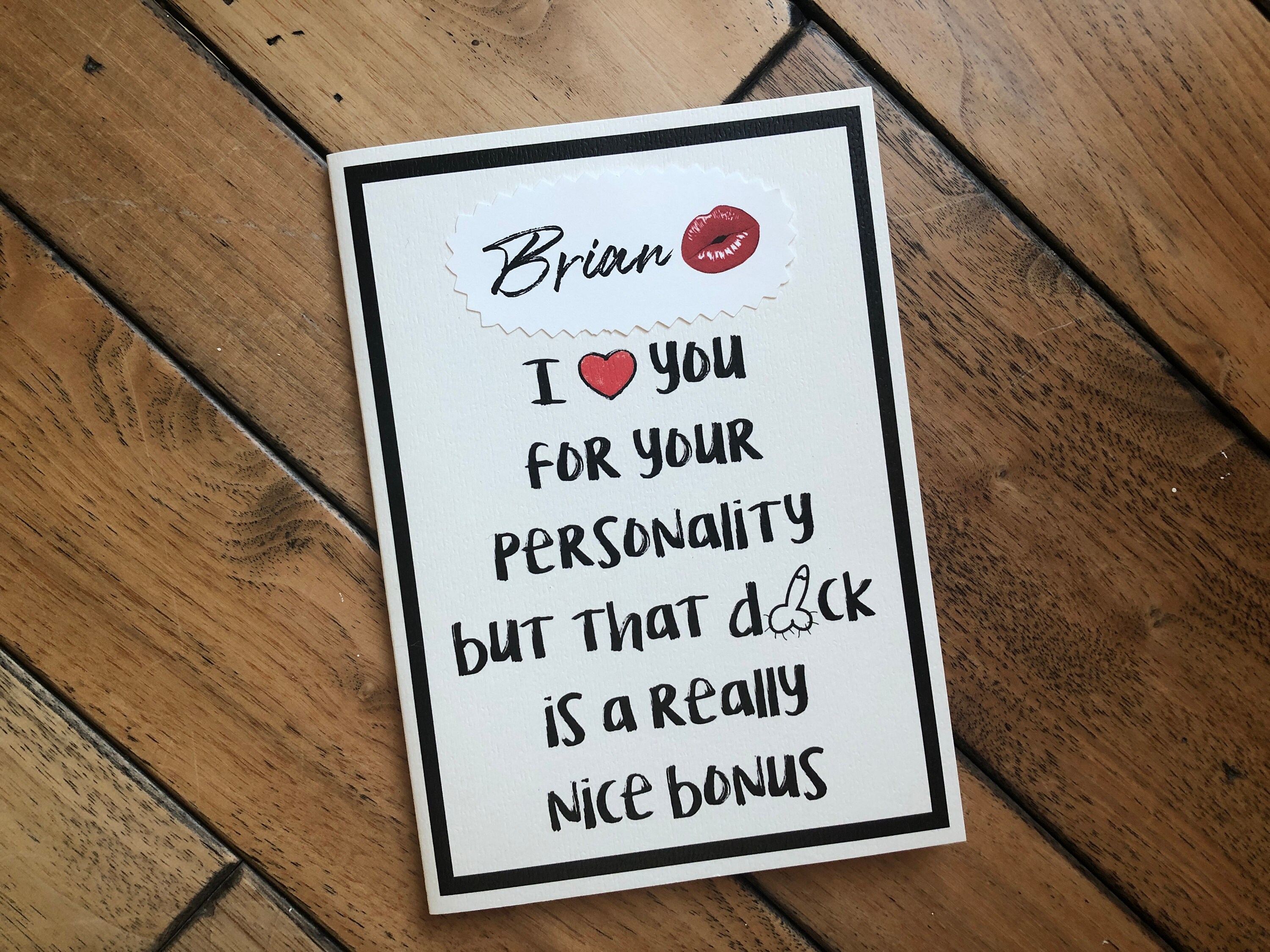 Valentines card for him personalized, bonus dick, funny vulgar birthd…