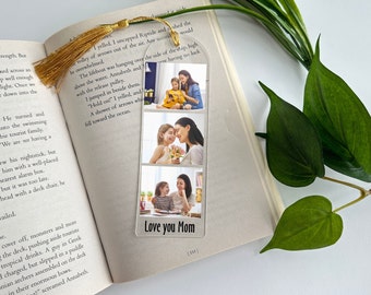 Mother's Day Gift, Custom Photo Bookmark for Mom, Personalized Memory Acrylic Bookmark with Tassel, Keepsake Reader Gift, Book lover gift