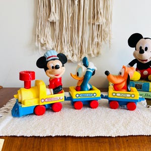 Vintage Disney Mickey Mouse Train with Donald Duck and PlutoWind-Up  (3723)