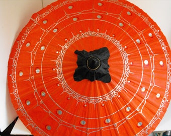 Orange Japenese Bangasa Parapluie Bois Bambou Papier Huile (2737)