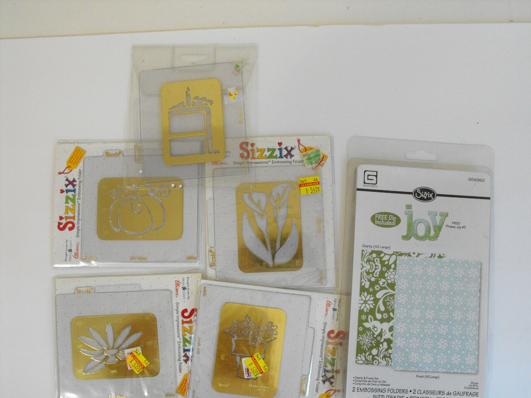 Sizzix Simple Impressions Embossing Folders. Brass Stencils. 2914 Etsy