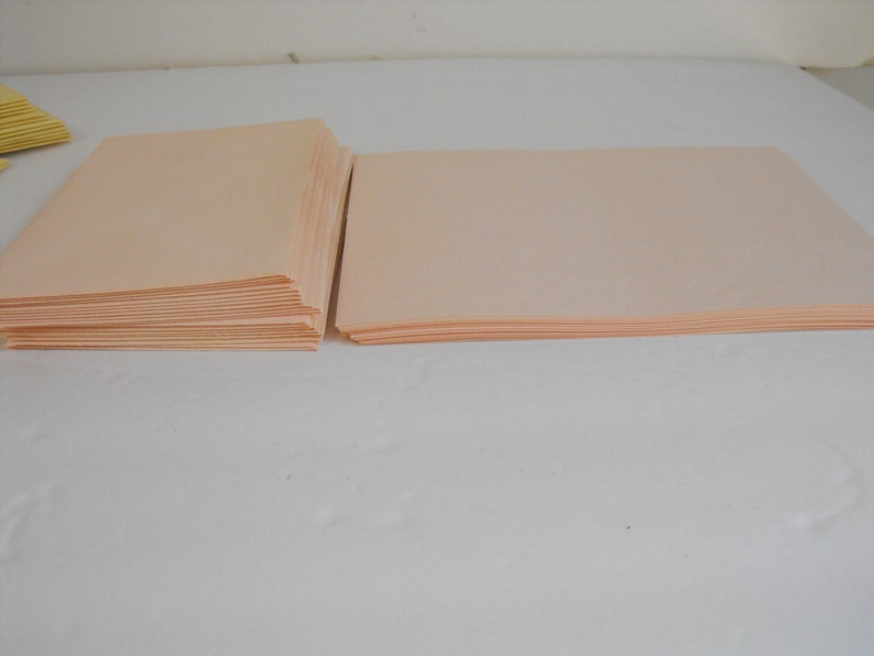 Vintage Linen Stationery Surety Linen Finish Pink and Yellow Partial Set 2775 image 6