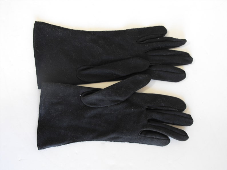 Vintage Black Nylon Wrist Gloves 2288 Etsy
