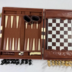 Backgammon Schach Combo Set Tragbar Magnetisch Reise Komplett (3599)