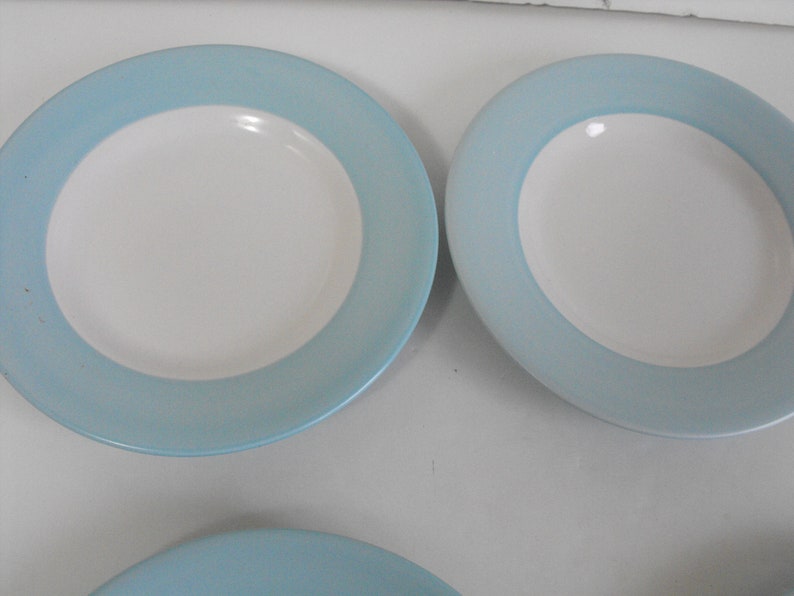 Four Baby Blue Bread and Butter Plates 2334 Etsy