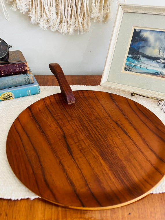Piccolo vassoio fiorentino in legno - Vassoio da toeletta rotondo in oro - Italia