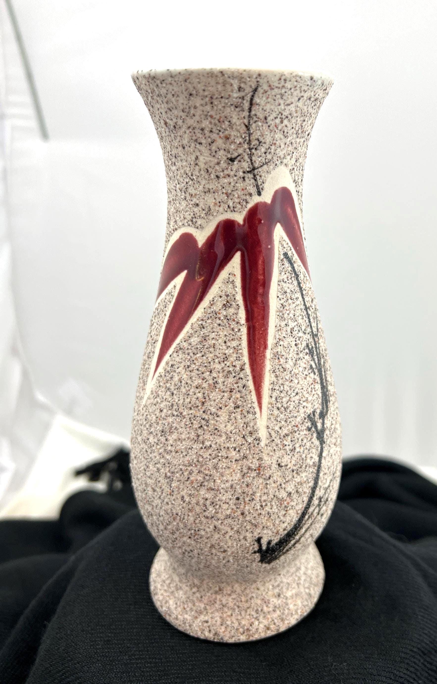 ●MID CENTURY MODERN DESIGN FLOWER VASE● Mid-century Sand Textured Flower Vase 7