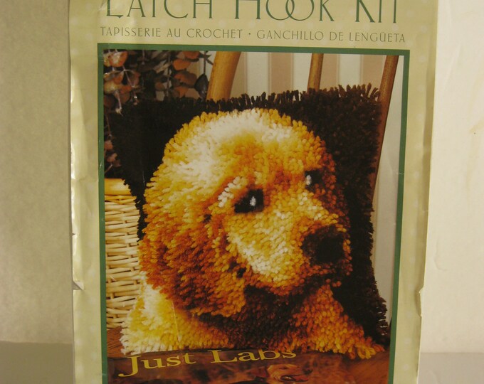 Vintage Caron Wonderart Latch Hook Kit. Puppy Love. BONUS. Latch Hook