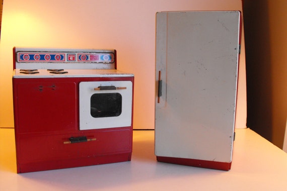 Kühlschrank Rot : Gabriel metall spielzeug herd und kühlschrank 1970 rot 754 Kühlschrank Rot : Gabriel metall spielzeug herd und kühlschrank 1970 rot 754