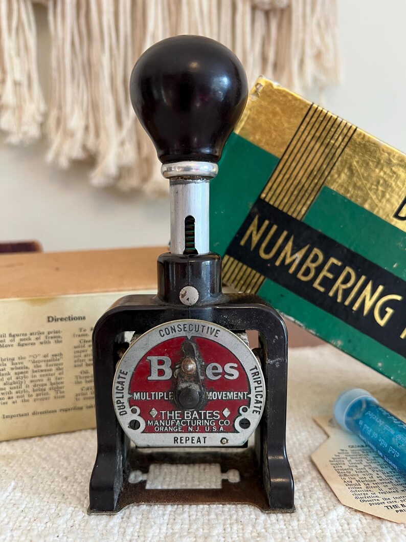 Vintage Bates Numbering Machine 6 Wheels Multiple Movement (3976) - Etsy
