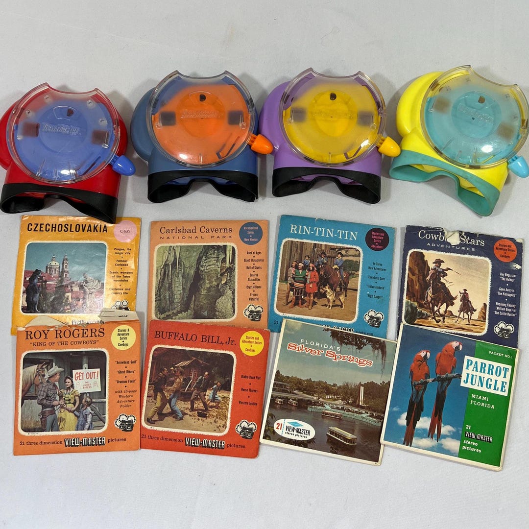Four View-master Viewers and Reels - Fisher Price View-master Toploader ...