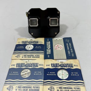 Vintage Model C View-Master Vintage Sawyer&#39;s Viewer Vier Rollensets (3463)