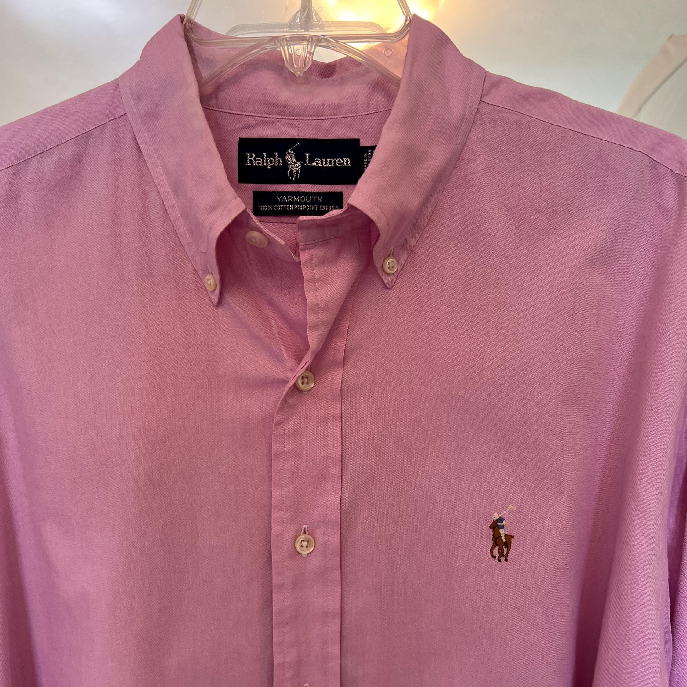 トップス Ralph Lauren YARMOUTH 16-34 Vtg Ralph Lauren Mens Shirt 16 34/35 Yarmouth Pinpoint