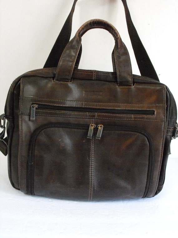 Kenneth Cole Reaction Leather Laptop Bag, Med Brown - Yahoo Shopping