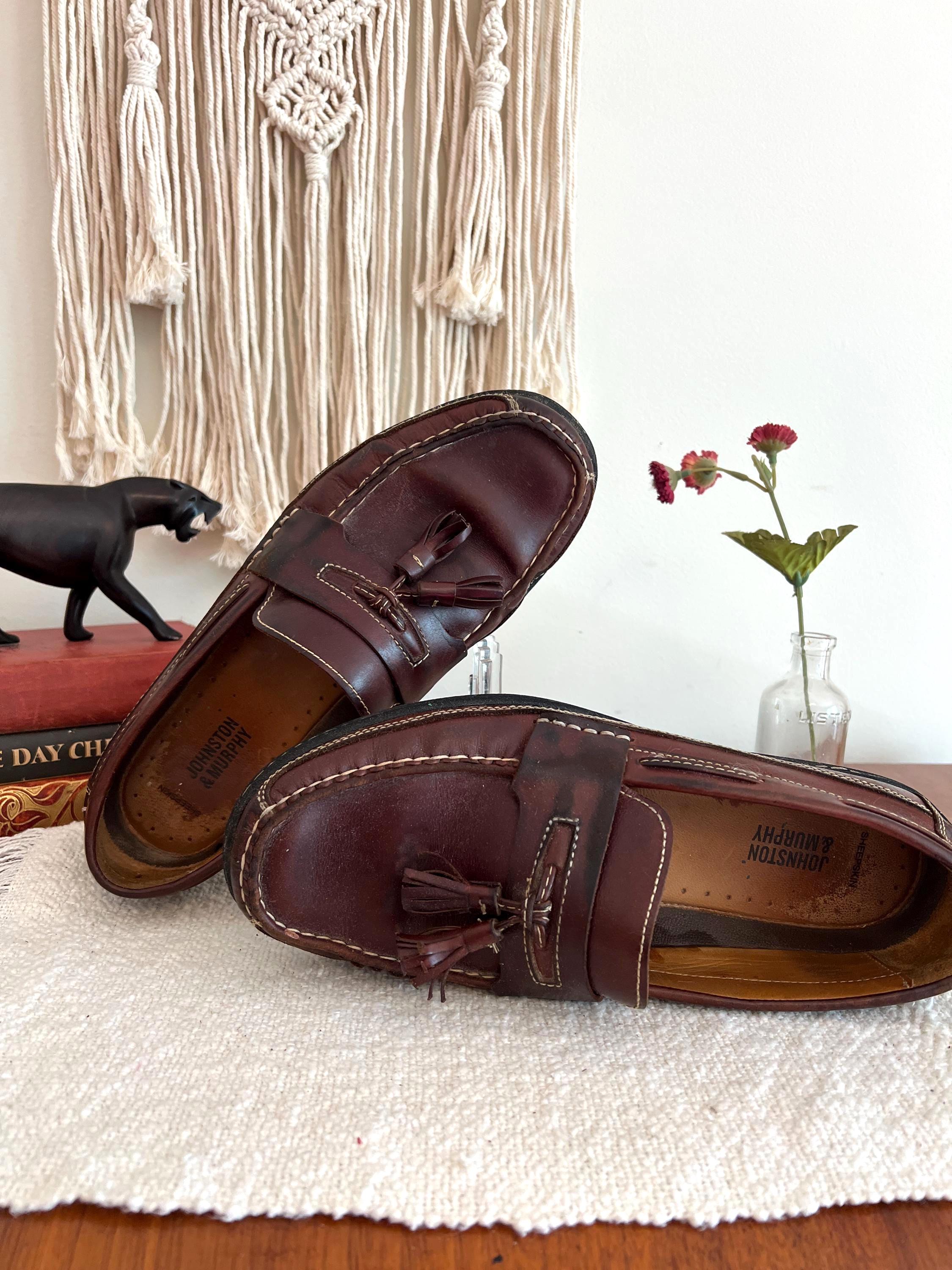 Men's Size 9 Johnston and Murphy Leather Loafers (3945) - Etsy