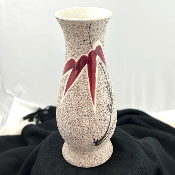 Mid-century Sand Textured Flower Vase 7