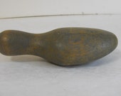 Antique Wood Sock Darning Egg. Dark Green Color. (2874)